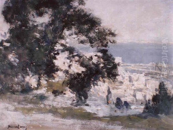 En Bord De Mer - Paysage Du Midi Oil Painting by Louis Marie Desire-Lucas