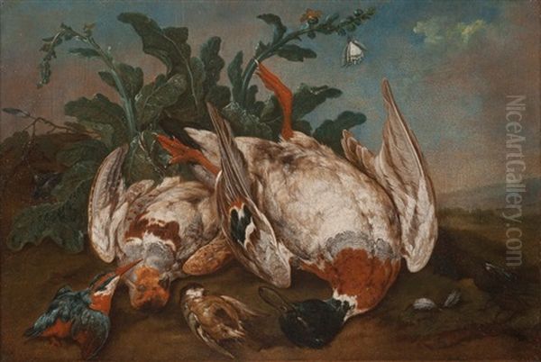 Canard Et Pic-vert Dans Un Paysage Oil Painting by Alexandre-Francois Desportes