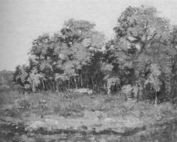 Autumn Landscape Oil Painting by Louis Paul Dessar