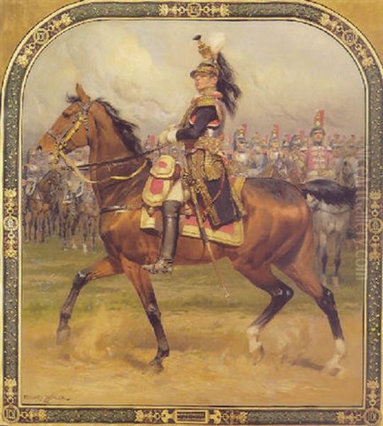 Le General D'hauptpoul A Cheval Oil Painting by Edouard Jean Baptiste Detaille