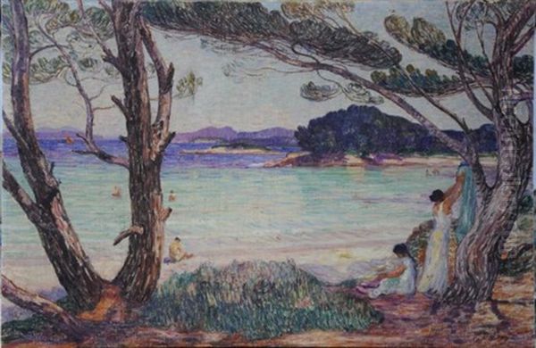 La Baie D'agay Ou La Baie De Saint-tropez Oil Painting by Leon Detroy