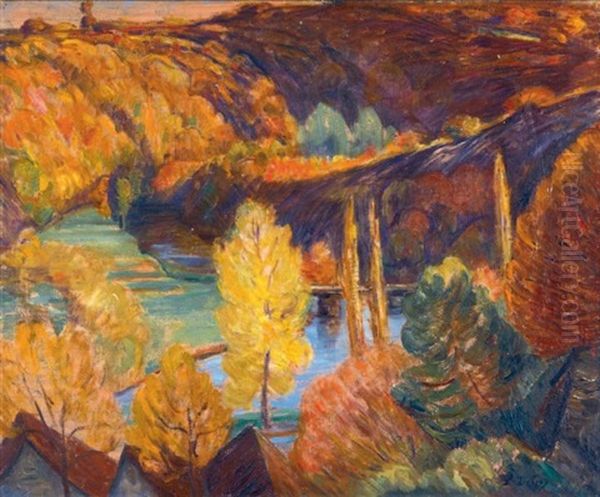 La Courbe Du Pin A Pergolese Oil Painting by Leon Detroy