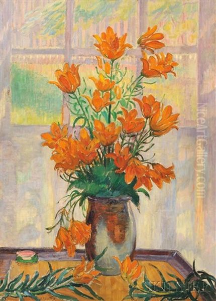 Bouquet Des Fleurs Oil Painting by Leon Detroy