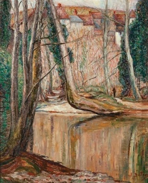 La Creuse Pres Du Village Oil Painting by Leon Detroy