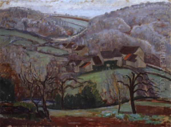 Le Hameau Dans La Vallee Oil Painting by Leon Detroy