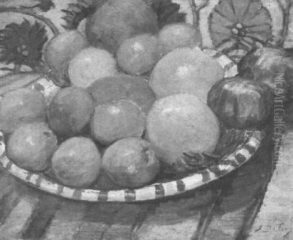 Nature Morte Aux Fruits Oil Painting by Leon Detroy