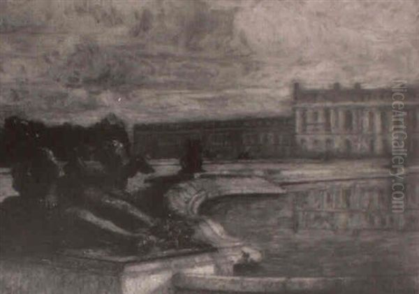 Le Chateau De Versailles Oil Painting by Leon Detroy