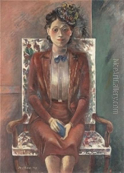 La Parisienne - Portrait De Denise Oil Painting by Eric Detthow