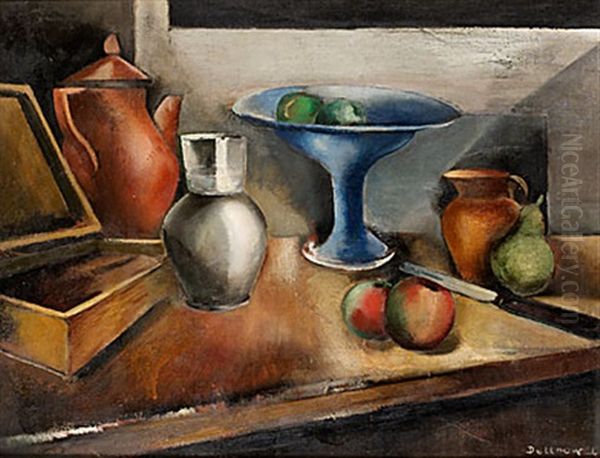 Stilleben Med Krus Och Applen Oil Painting by Eric Dettow