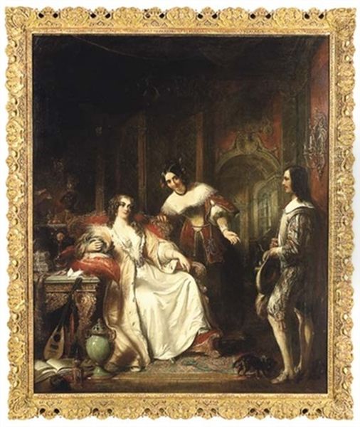 La Presentation Oil Painting by Achille-Jacques-Jean-Marie Deveria