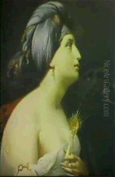 Buste De Sultane Oil Painting by Eugene Francois Marie Joseph Deveria