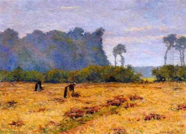 Field Workers Oil Painting by Wynford Dewhurst