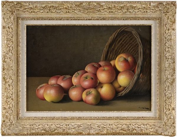 Apfelstilleben Oil Painting by Frantisek Xaver Diblik