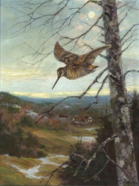 Schnepfe Oil Painting by Erich Dichtl