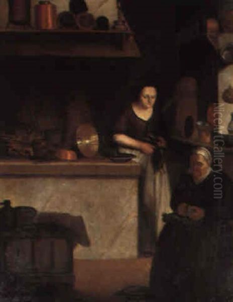 Kuchenszene Oil Painting by Martin Dichtl