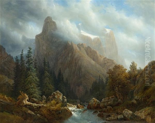 Rosenlaui Oil Painting by Francois Diday