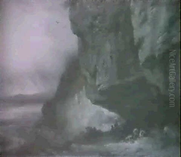 Mt Saleve, Grottes De Monnetier Oil Painting by Francois Diday
