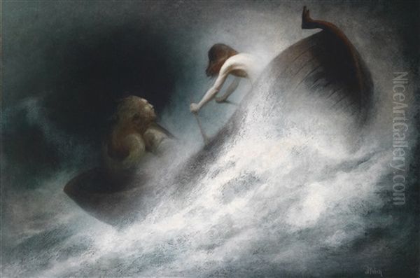 Der Rettung Entgegen (salvezza) Oil Painting by Karl Wilhelm Diefenbach