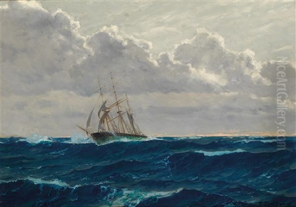 Aufziehendes Gewitter Am Meer Oil Painting by Michael Zeno Diemer