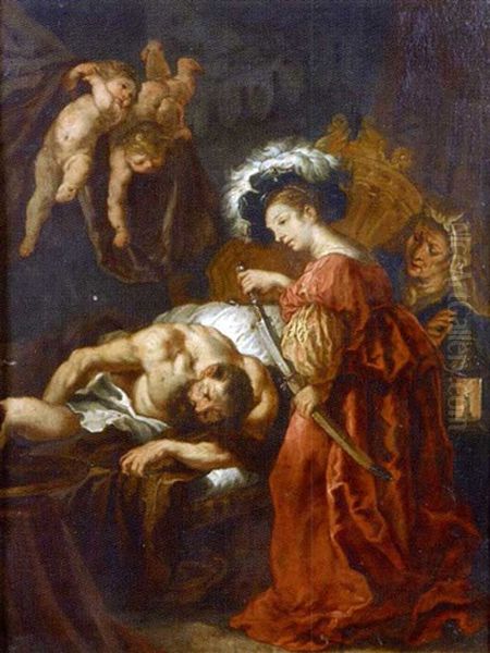 Judith S'appretant A Trancher La Tete D'holopherne Oil Painting by Abraham van Diepenbeeck