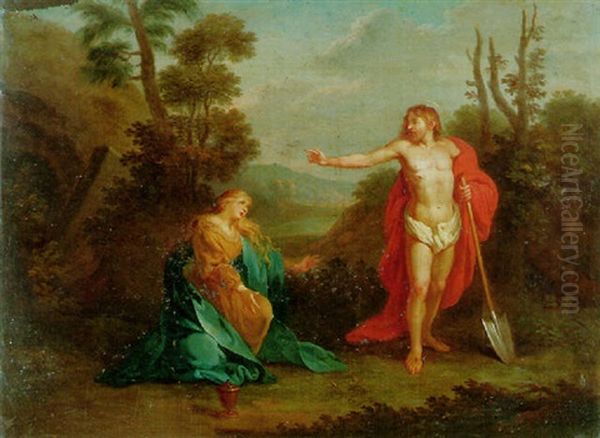 Noli Me Tangere Oil Painting by Christian Wilhelm Ernst Dietrich