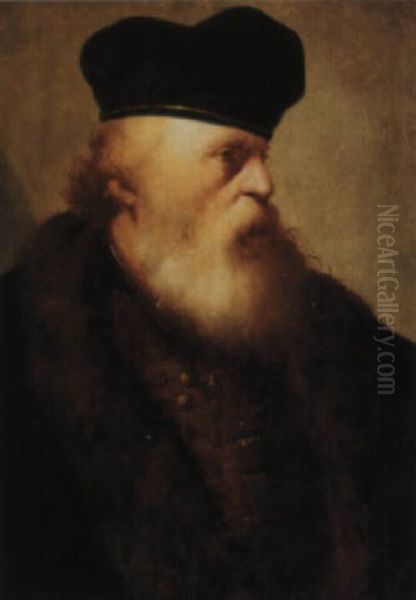 Portrait Of An Old Man With A Beard Oil Painting by Christian Wilhelm Ernst Dietrich