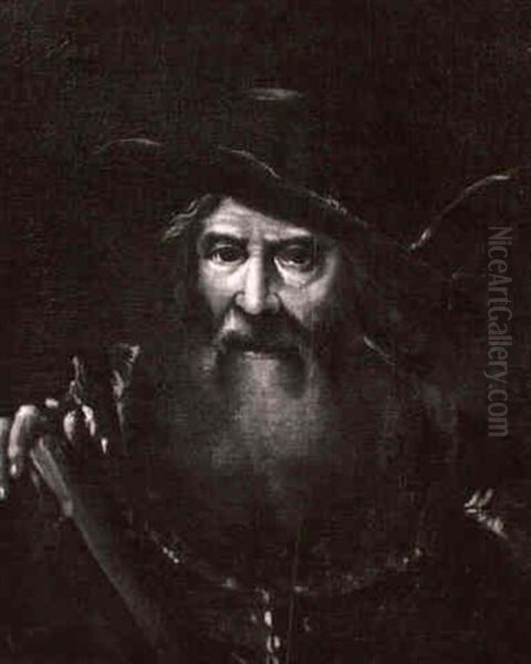 Bildnis Eines Mannes Mit Hut Oil Painting by Christian Wilhelm Ernst Dietrich