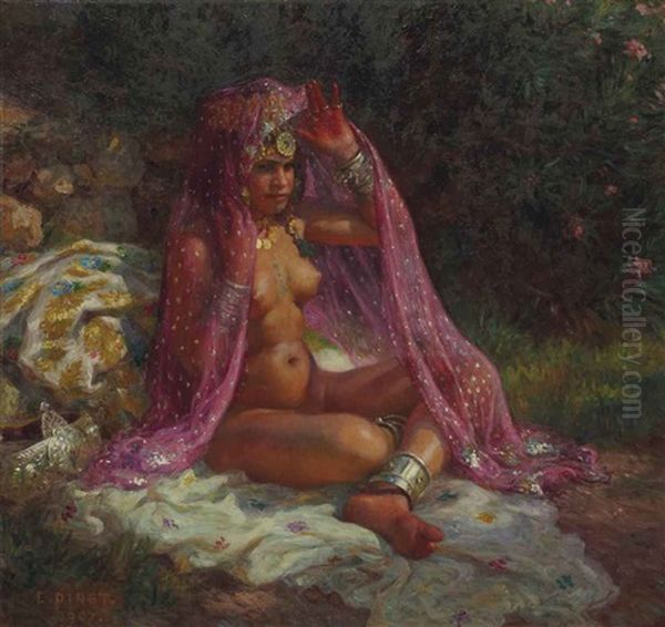 Sous Les Lauriers Roses Oil Painting by Alphonse Etienne Dinet