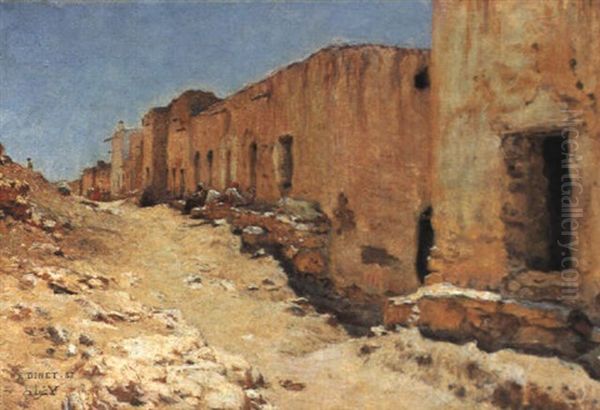 Rue A Laghouat Oil Painting by Alphonse Etienne Dinet