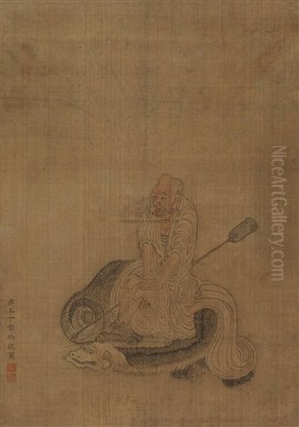 Luohan Oil Painting by  Ding Yunpeng