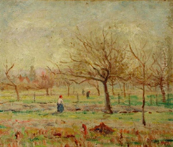 Paysannes Aux Champs Oil Painting by Karl Edvard Diriks