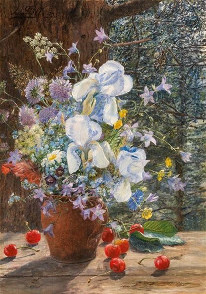 Wacher An Der Werra Im Winter Oil Painting by Auguste Doll