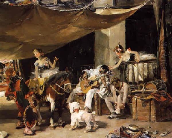 Saltimbanquis Oil Painting by Francisco Domingo Marques