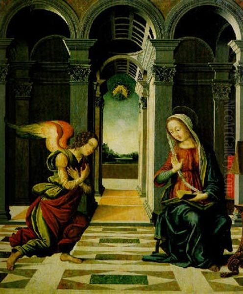 Maria Verkundigung Oil Painting by Pietro del Donzello