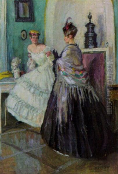Freundinnen Oil Painting by Ferdinand Dorsch