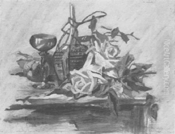 Stilleben Mit Rosen Oil Painting by Ferdinand Dorsch