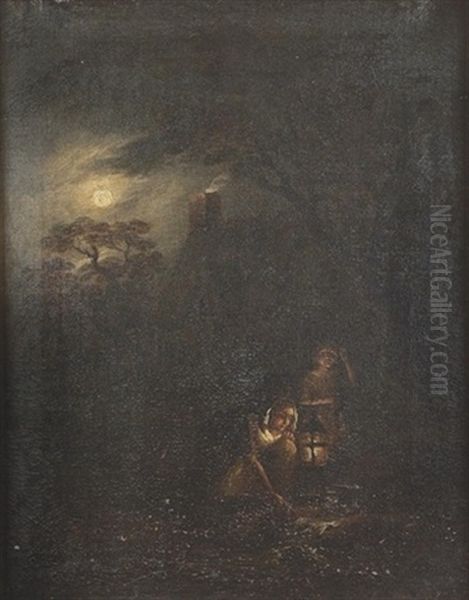 In Einer Vollmondnacht Oil Painting by Gerrit Dou