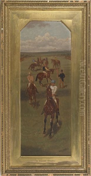 A False Start And Going To Weigh (pair) Oil Painting by Edward Algernon Stuart Douglas