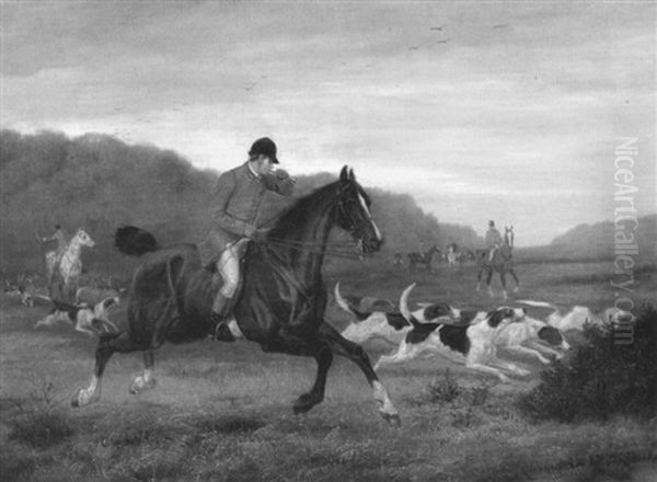 On The Hunt Oil Painting by Edward Algernon Stuart Douglas
