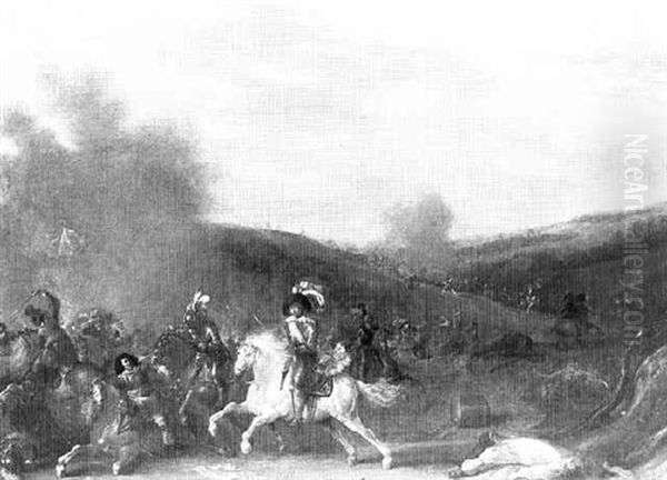 La Charge De Cavalerie Oil Painting by Simon Johannes van Douw