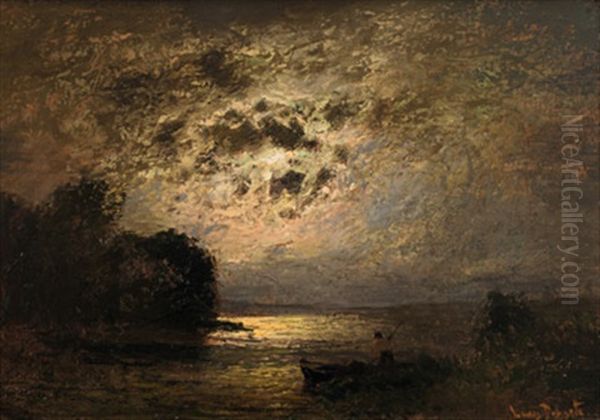 Fischer Im Mondlicht Oil Painting by Louis Douzette