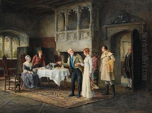 The Introduction Oil Painting by Margaret Dovaston
