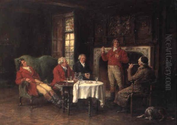 After The Hunt Oil Painting by Margaret Dovaston