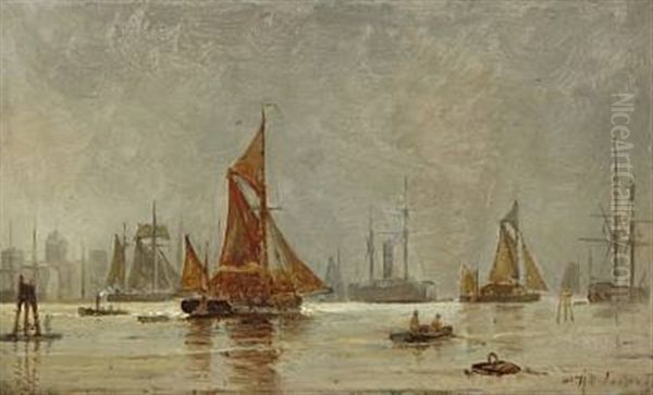 Tage Pa Themsen Oil Painting by Holger Henrik Herholdt Drachmann