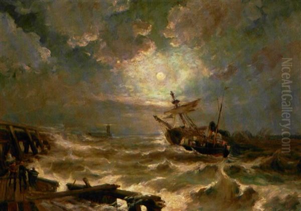 Kystparti, Manelys Oil Painting by Holger Drachmann