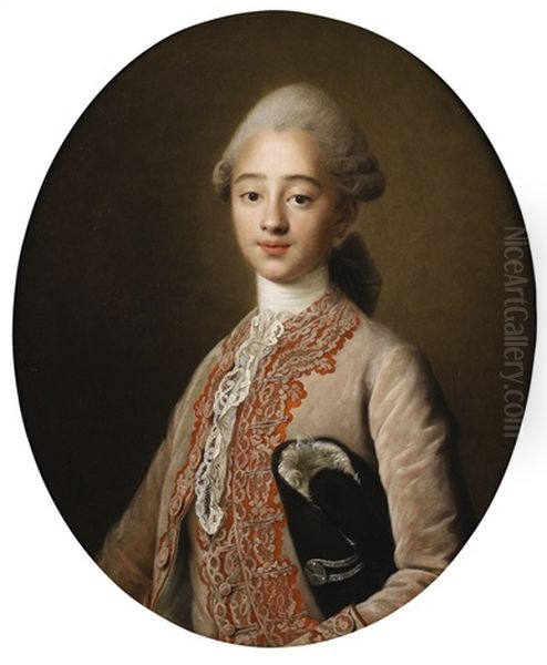 Portrait Of A Young Boy Oil Painting by Francois Hubert Drouais