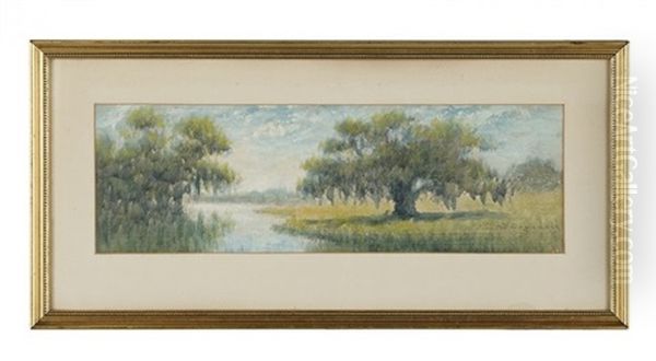 Moonrise Over Bayou Oil Painting by Alexander John Drysdale