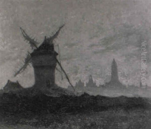 Le Phare De Batz Oil Painting by Ferdinand du Puigaudeau