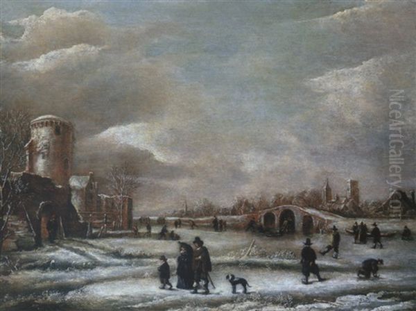 Winterlandschaft Oil Painting by Hendrik Jacobsz Dubbels