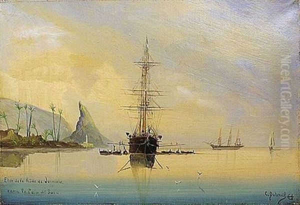 Entree De La Rade De Rio Oil Painting by Cheri Francois Marguerite Dubreuil